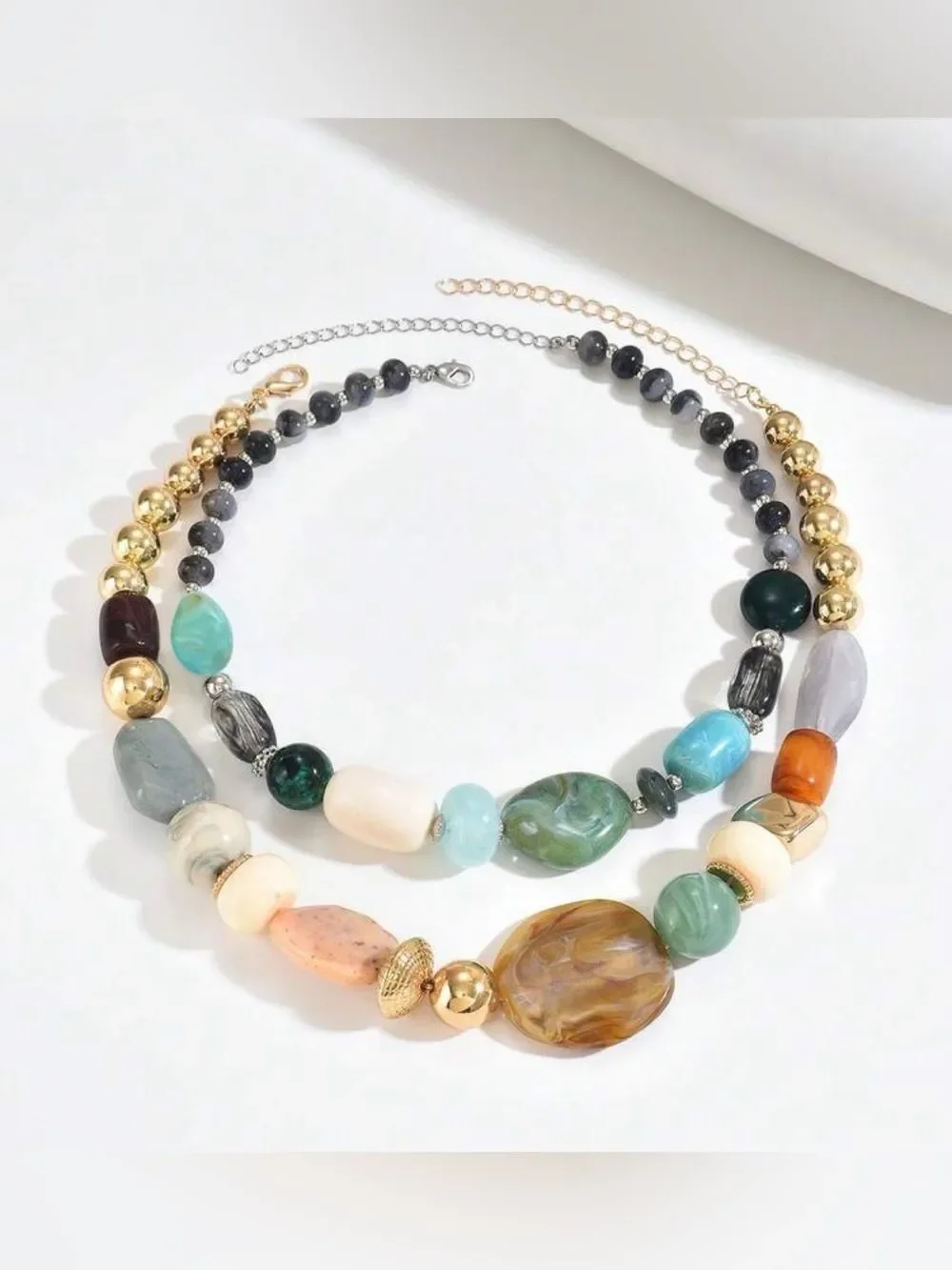Multi-Color Beaded Statement Necklace N1488
